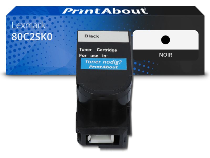 Toner Lexmark Compatible 80C2SK0 (802SK) - Noir par PrintAbout