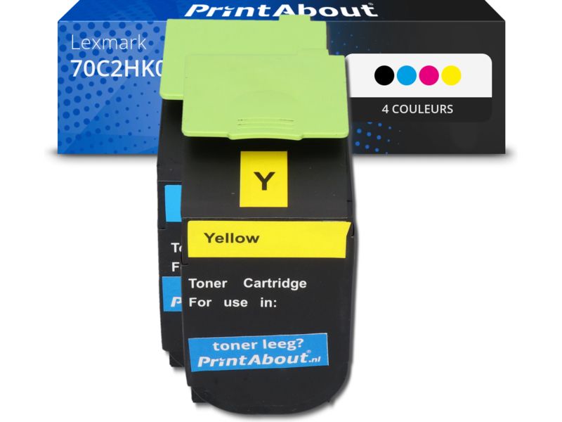 PrintAbout Lexmark 70C2HK0 (702HK) Compatible Toner - 4 Colors - High Capacity - Multipack
