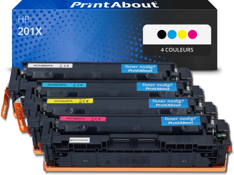 Cartouche d'encre compatible PrintAbout HP 201X (CF400X) - 4 couleurs - Grande capacité - Multipack