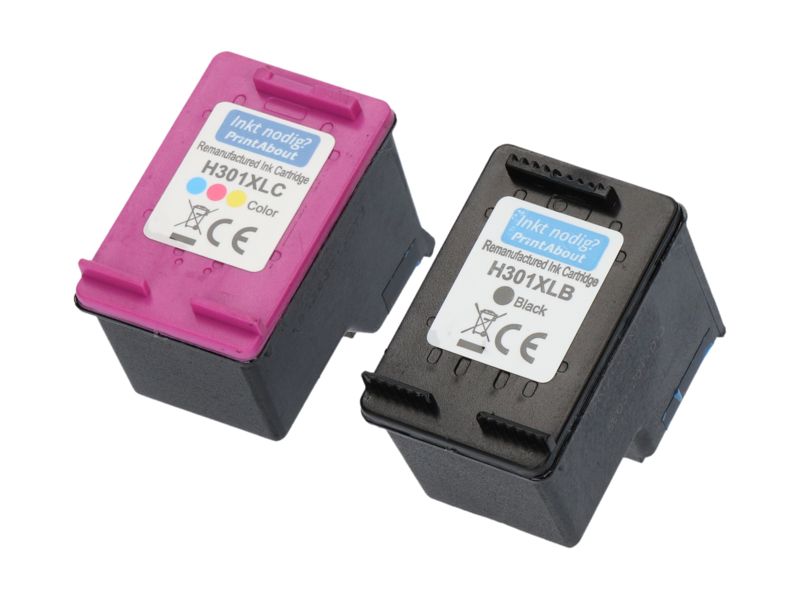 PrintAbout HP 301 Compatible Cartridge - Black + 3 Colors - High Capacity - Multipack (N9J72AE)
