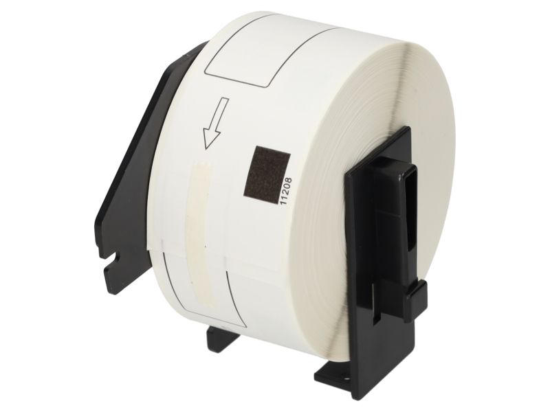 Etiqueta compatible Brother DK-11208 - 38 mm x 90 mm - Negro sobre blanco