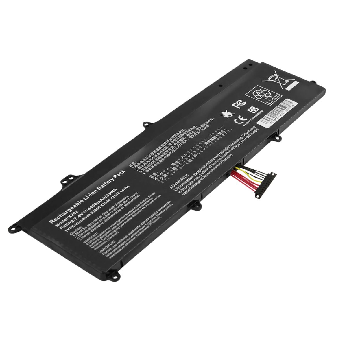 Avizar Asus ViviBook X202 Li-Polymer Battery (7.4V, 4400mAh, 33Wh), Black