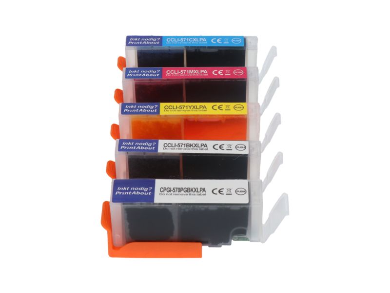 Cartuchas de tinta compatibles con Canon PGI-570 XL/CLI-571 XL - 5 colores - Gran capacidad - Multipack (PrintAbout)