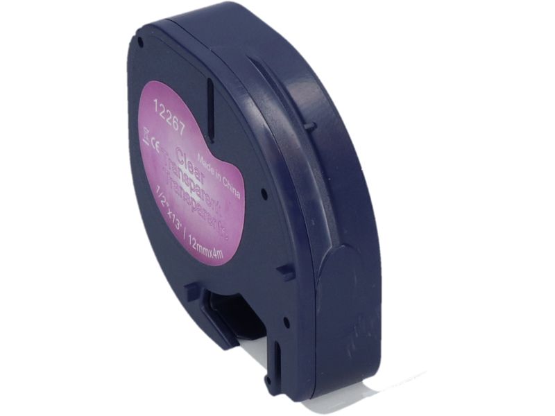 Ruban compatible Dymo PrintAbout (S0721530) - 12 mm - Noir sur transparent