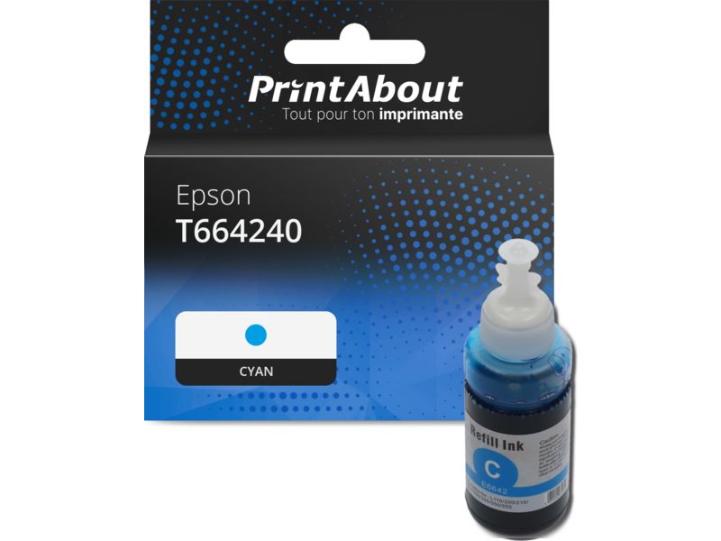 PrintAbout Compatible Epson T664240 - Cyan Ink Cartridge