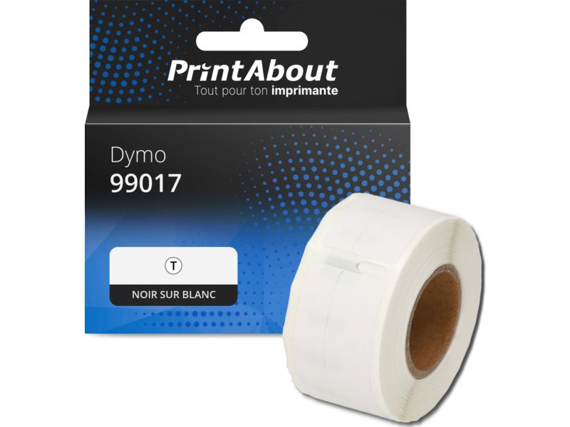 Etiqueta compatible Dymo 99017 - (50 mm x 12 mm) - Negro sobre blanco