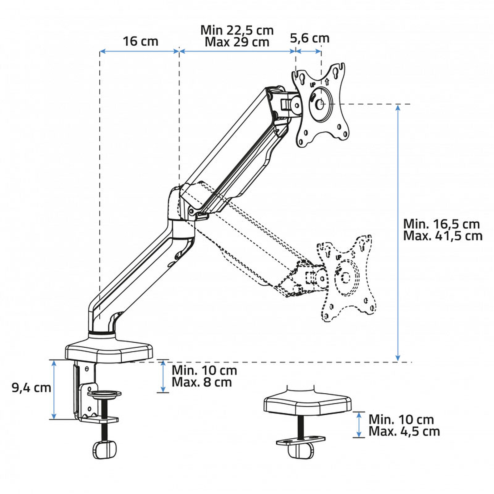 Advance ADV-ARM1M MecaMounts Single - Articulated support 1 screen