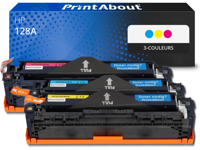 Toner compatible PrintAbout HP 128A (CF371AM) - 3 couleurs - Multipack