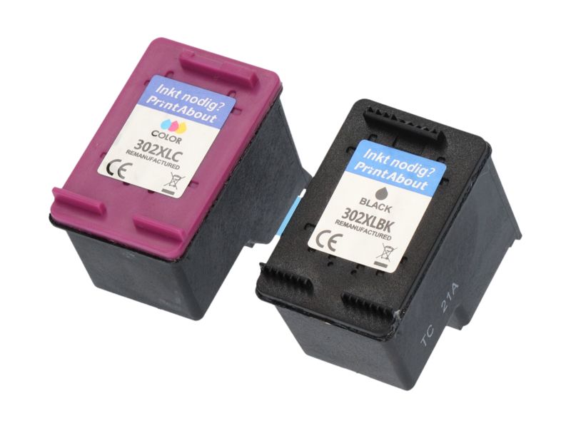 Cartouche compatible HP 302XL (X4D37AE) - Noir + 3 couleurs - Grande capacité - Multipack