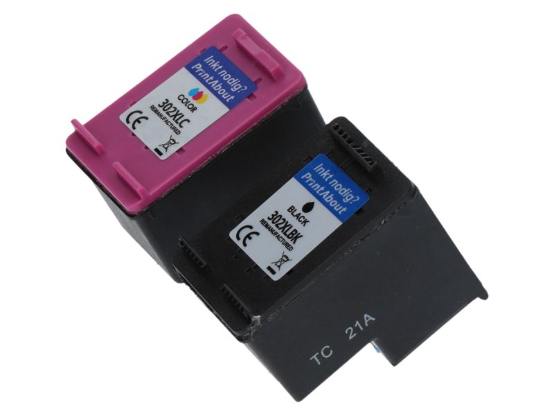 Cartouche compatible HP 302XL (X4D37AE) - Noir + 3 couleurs - Grande capacité - Multipack