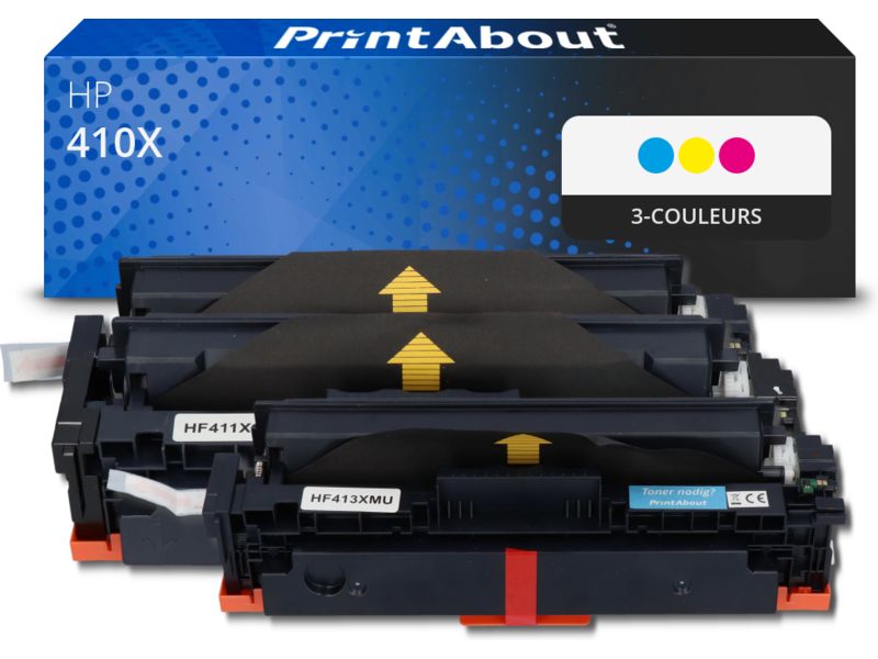 Toner compatible HP 410X (CF252XM) 3 couleurs - Grande capacité - Multipack