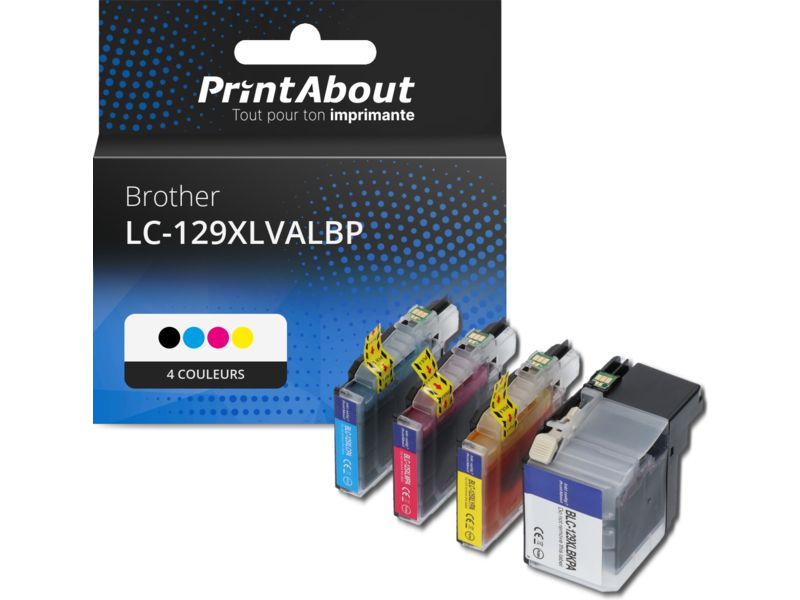 Cartucho compatible Brother LC-129XLVALBP - 4 colores - Gran capacidad - Multipack por PrintAbout