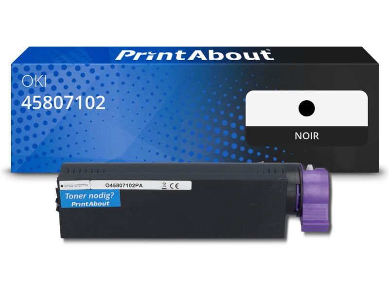 Toner PrintAbout compatible OKI - Noir (45807102)