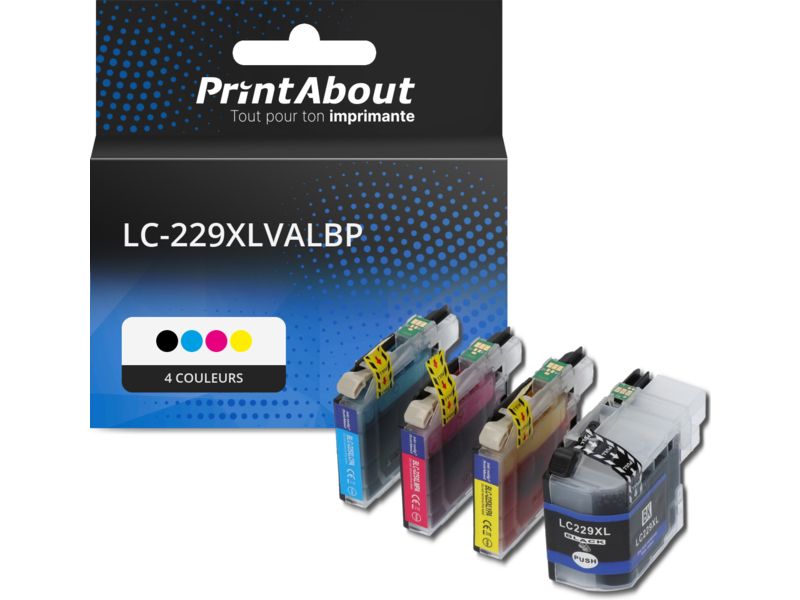 Cartouche compatible Brother LC-229XLVALBP - 4 couleurs - Très grande capacité - Multipack par PrintAbout