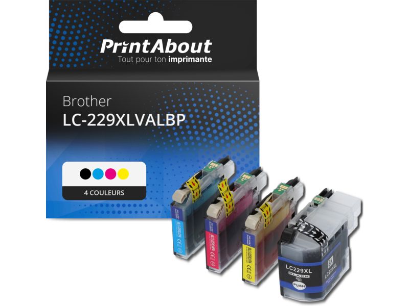 Cartucho compatible Brother LC-229XLVALBP - 4 colores - Capacidad muy alta - Multipack por PrintAbout