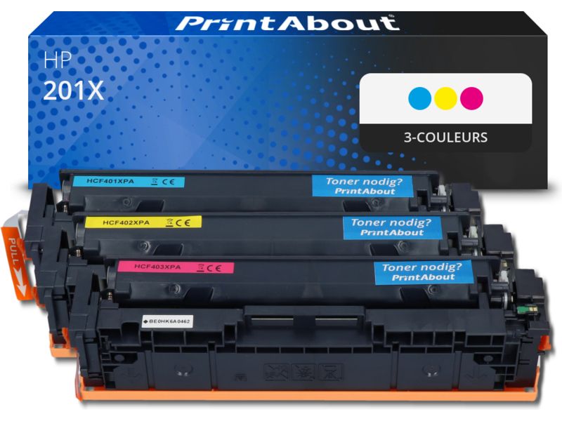 Toner compatible HP 201X (CF253XM) 3 couleurs - Grande capacité - Multipack