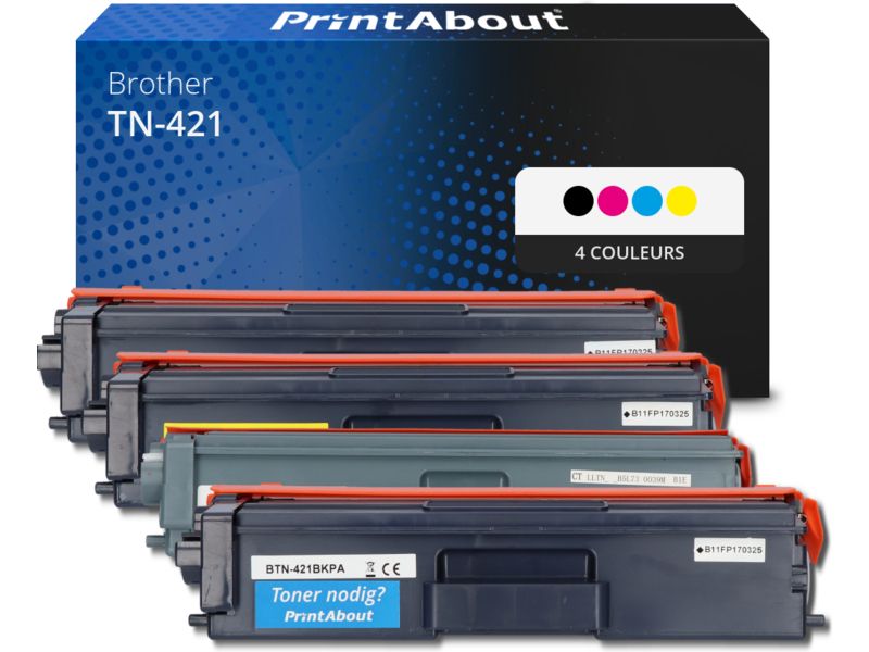 Brother TN-421 Compatible Toner - 4 Colors - Multipack