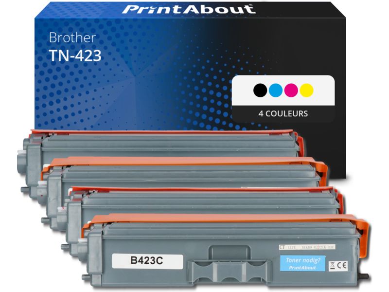PrintAbout Compatible Brother TN-423 Toner - 4 Colors - High Capacity - Multipack