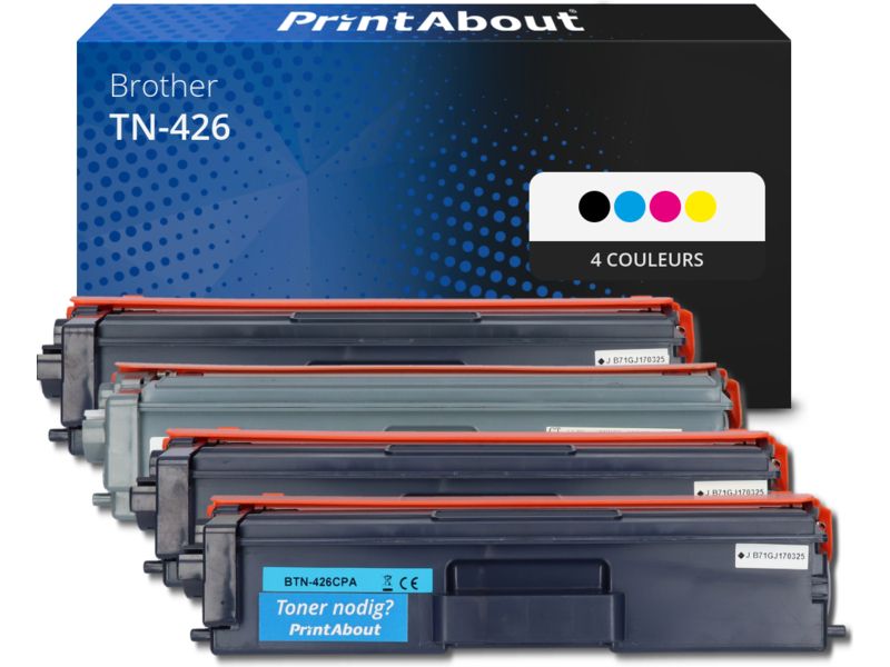 PrintAbout Compatible Brother TN-426 Toner - 4 Colors - High Capacity - Multipack