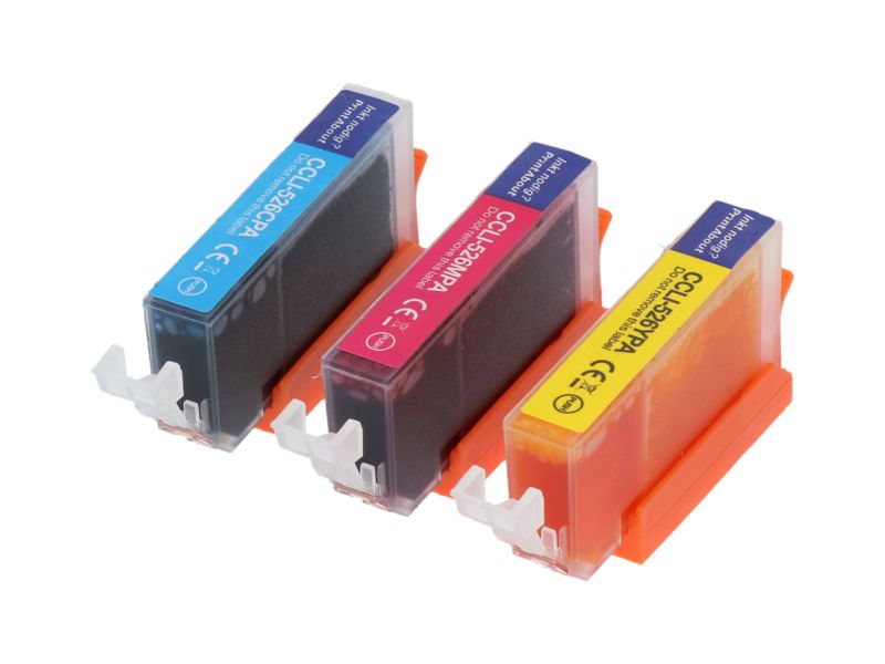 Cartouche d'encre PrintAbout compatible Canon CLI-526C/M/Y - 3 couleurs - Multipack
