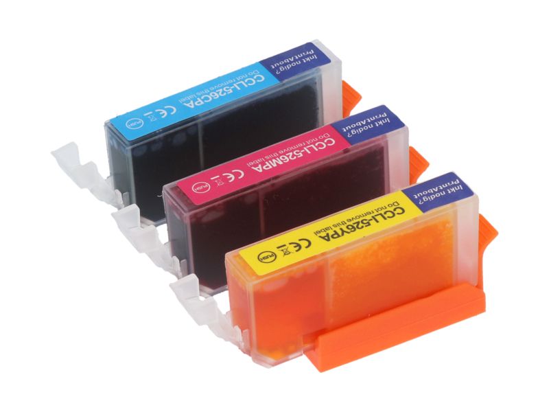 Cartouche d'encre PrintAbout compatible Canon CLI-526C/M/Y - 3 couleurs - Multipack