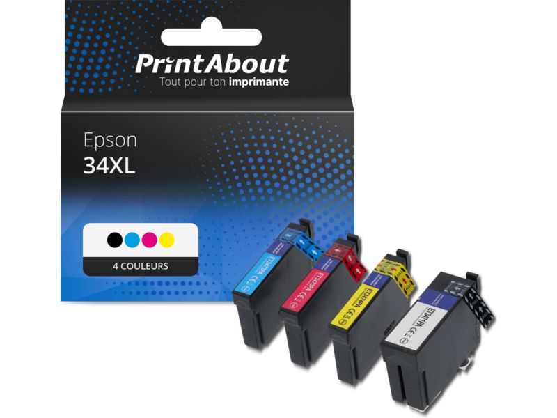 Epson 34XL Compatible Cartridge (C13T34764010) - 4-Color - High Capacity - Multipack by PrintAbout