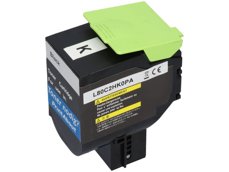 Toner compatible Lexmark 80C2HK0 (802HK) - Noir - Grande capacité