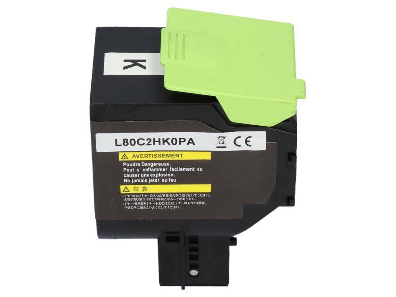 Toner compatible Lexmark 80C2HK0 (802HK) - Noir - Grande capacité