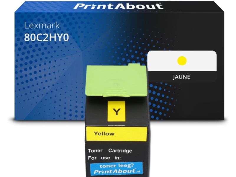 Toner compatible Lexmark 80C2HY0 (802HY) - Amarillo - Alta capacidad