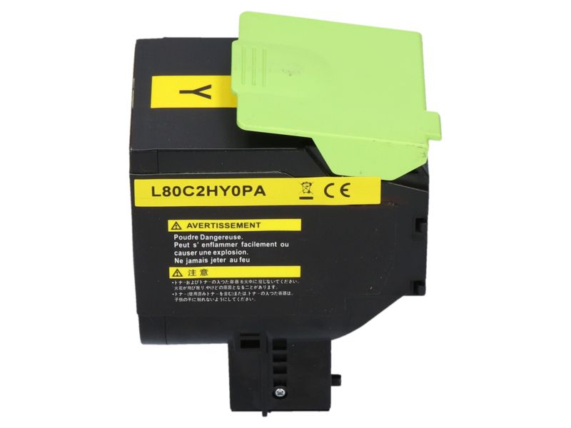 Toner compatible Lexmark 80C2HY0 (802HY) - Jaune - Grande capacité