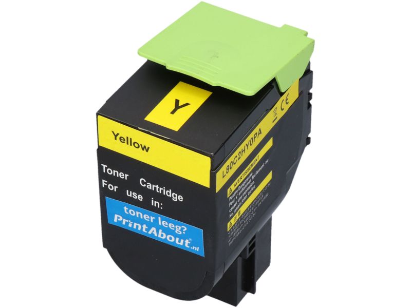 Toner compatible Lexmark 80C2HY0 (802HY) - Jaune - Grande capacité