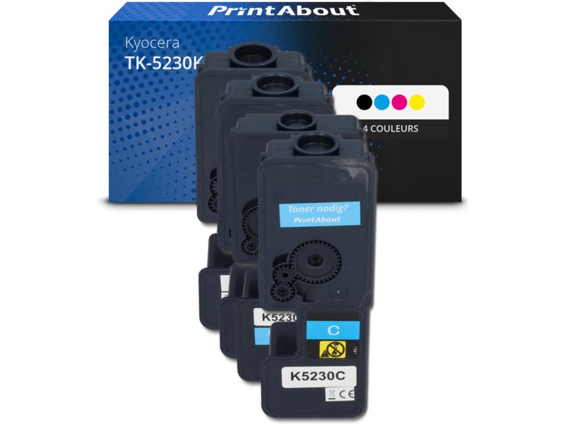 PrintAbout Kyocera Compatible Toner - 4 Colors - Multipack (TK-5230K)