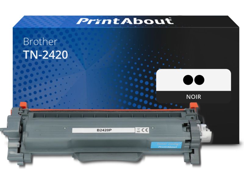 PrintAbout Compatible Brother TN-2420 Toner - Pack of 2 - Black - High Capacity - Multipack