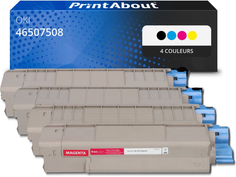 PrintAbout Compatible OKI Toner 46507508 - 4 Colors - Multipack