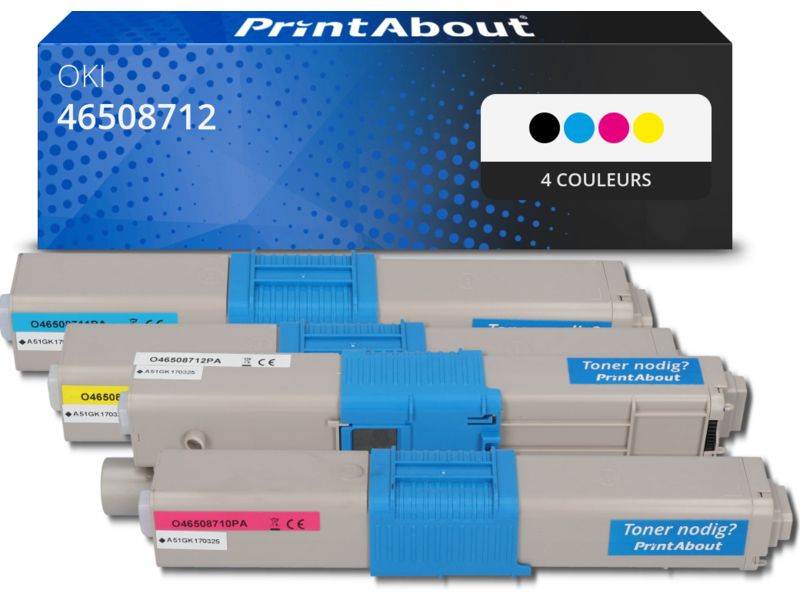 OKI 46508712 Compatible Toner - 4 Colors - Multipack