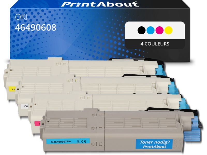OKI 46490608 Compatible Toner - 4 Colors - Multipack