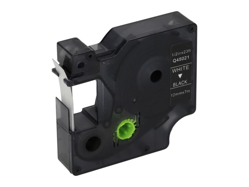  cinta compatible Dymo PrintAbout (S0720610) - 12 mm - Blanco sobre negro