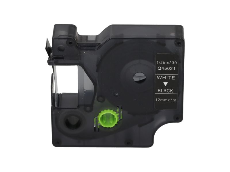  cinta compatible Dymo PrintAbout (S0720610) - 12 mm - Blanco sobre negro