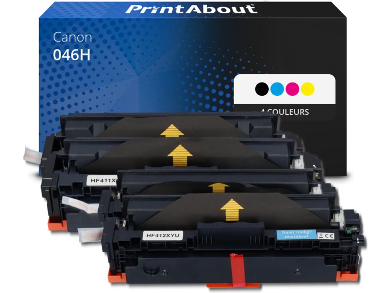 PrintAbout Compatible Canon 046H Toner - 4 Colors - High Capacity - Multipack