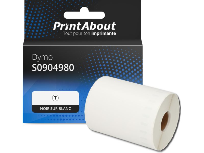 Dymo Compatible Label - (104mm x 159mm) - Black on White