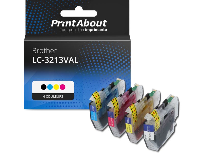 Cartouche compatible Brother LC-3213VAL - 4 couleurs - Grande capacité - Multipack par PrintAbout
