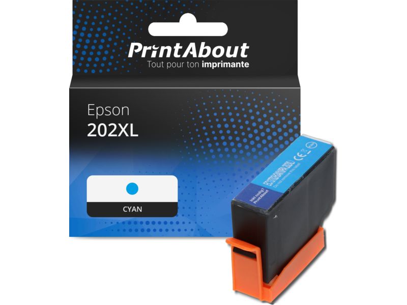 Cartouche compatible Epson 202XL (C13T02H24010) - Cyan - Grande capacité