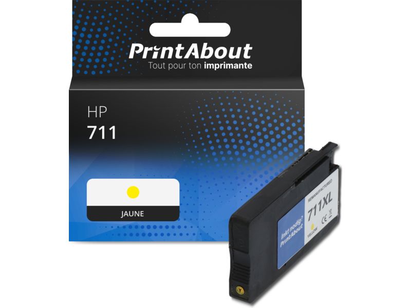 Cartouche compatible HP 711 - Jaune (CZ132A) PrintAbout