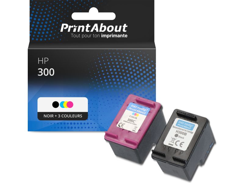 PrintAbout HP 300 Compatible Cartridge - Black + 3 Colors - Multipack (CN637EE)