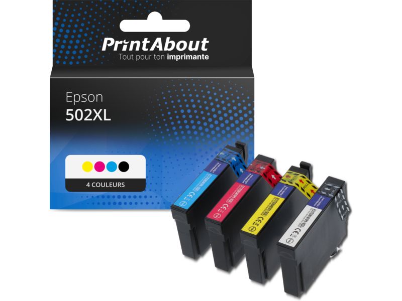 Cartucho compatible Epson 502XL (C13T02W64010) - 4 colores - Alta capacidad - Multipack por PrintAbout