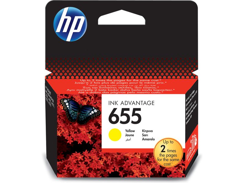 HP 655 Yellow Ink Cartridge (CZ112AE)