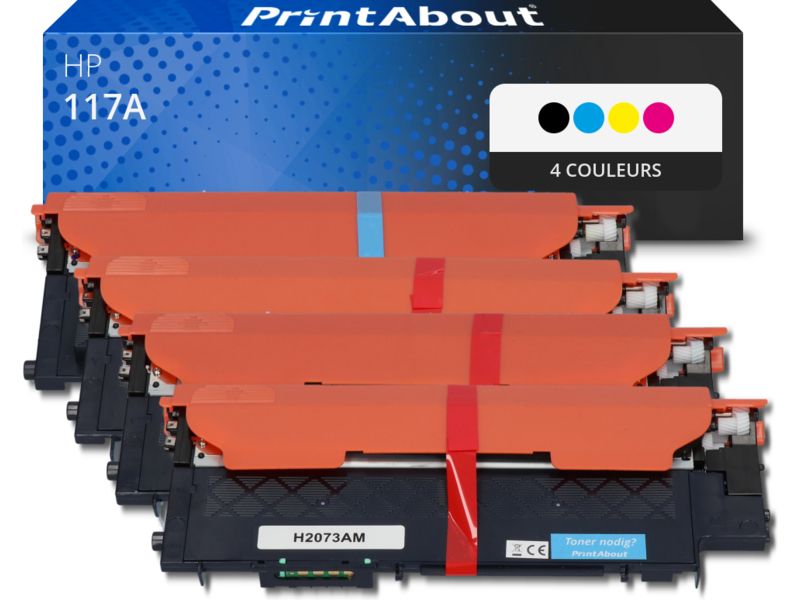 PrintAbout Compatible HP 117A (W2070A) Toner - 4 Colors - High Capacity - Multipack