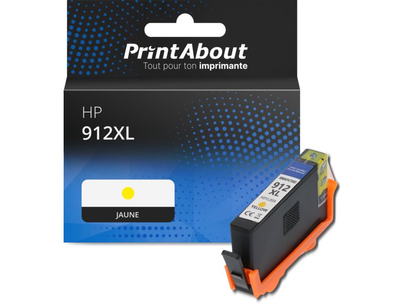 Cartucho compatible PrintAbout HP 912XL (3YL83AE) - Amarillo - Alta capacidad
