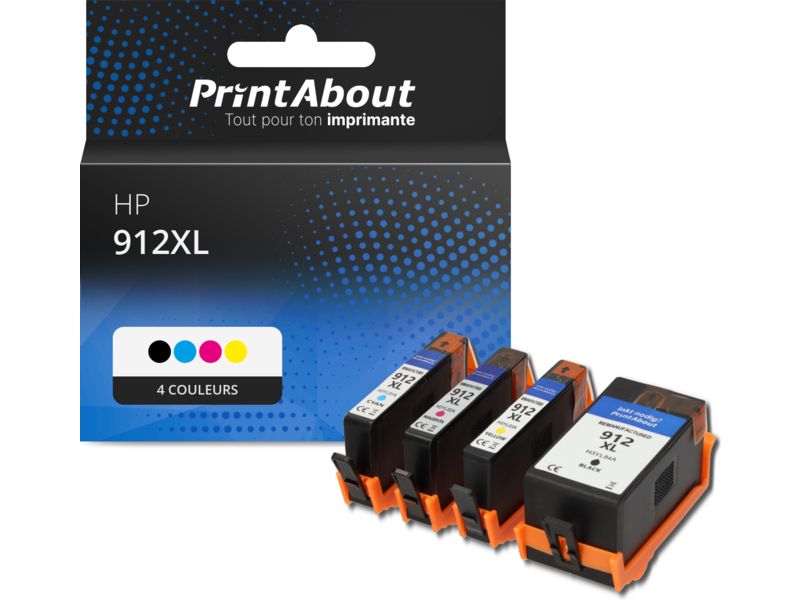 Cartucho compatible PrintAbout HP 912XL (3YP34AE) - 4 colores - Multipack