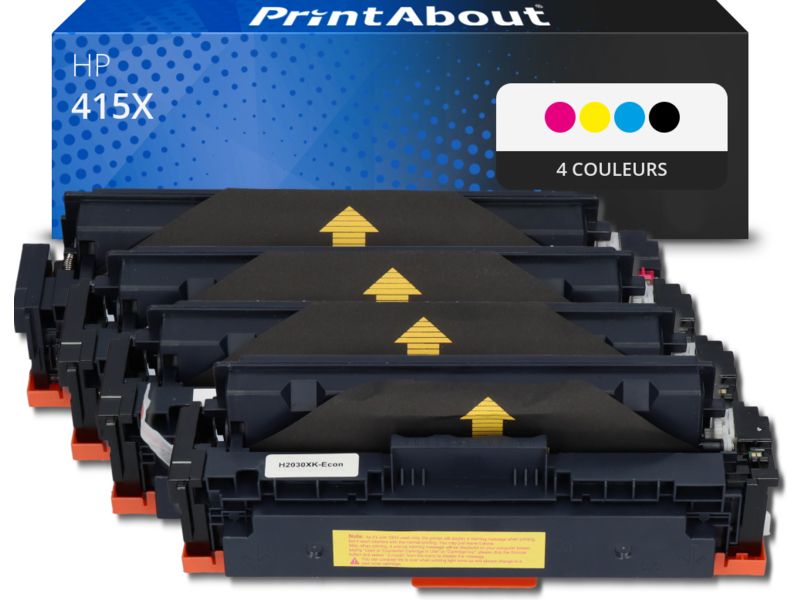 Toner compatible PrintAbout HP 415X (W2030/31/32/33X) - Multipack de 4 colores de gran capacidad